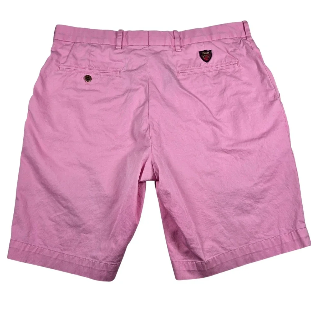 Polo Golf Ralph Lauren Classic Fit Polo Shield Pink Chino Shorts- Men's Size 34
